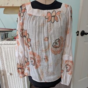 Lauren Conrad Square Neck Boho Blouse